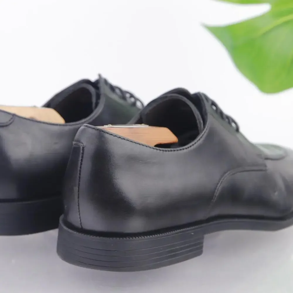 Cole Haan Mens Oxfords Size 10 M Black Leather Split Apron Toe Derby Dress Shoes